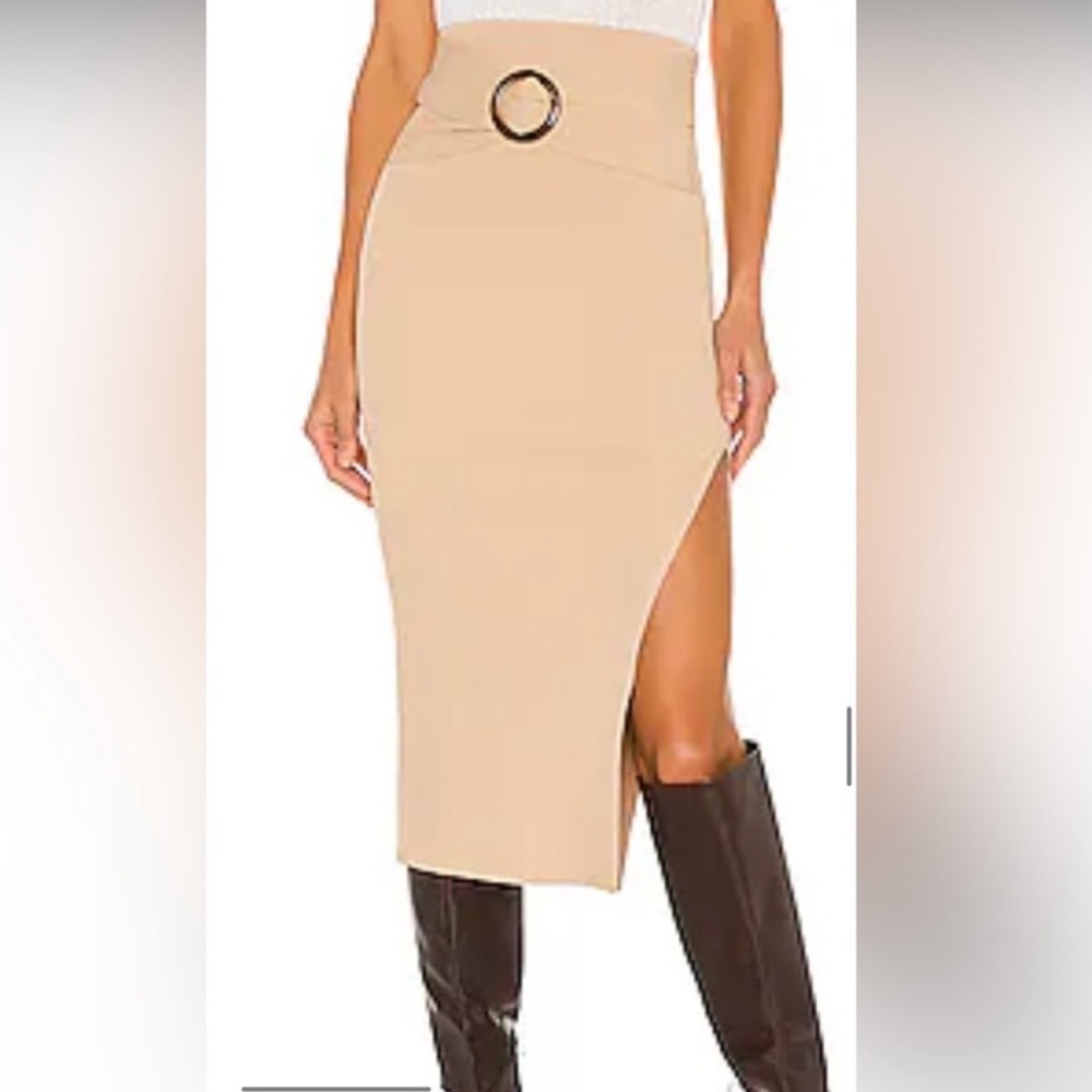 Camila Coelho Beige Midi Skirt